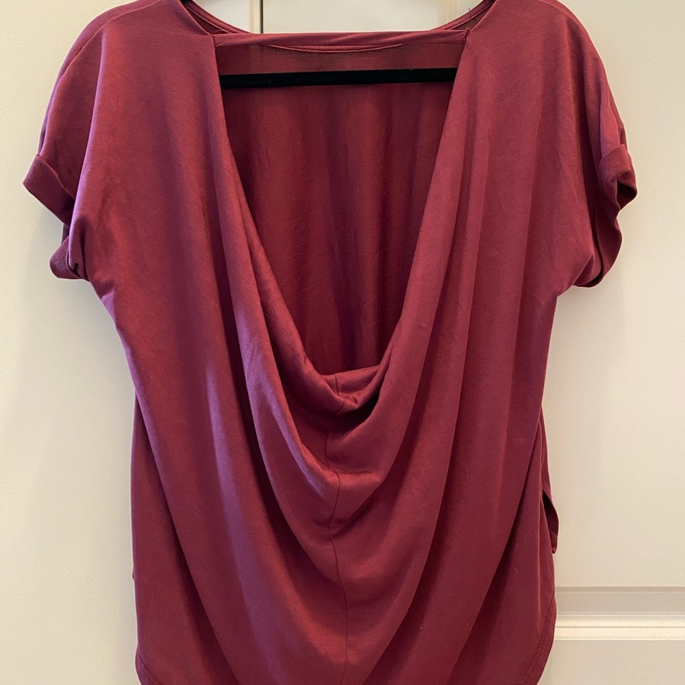 Burgundy Open Back Top